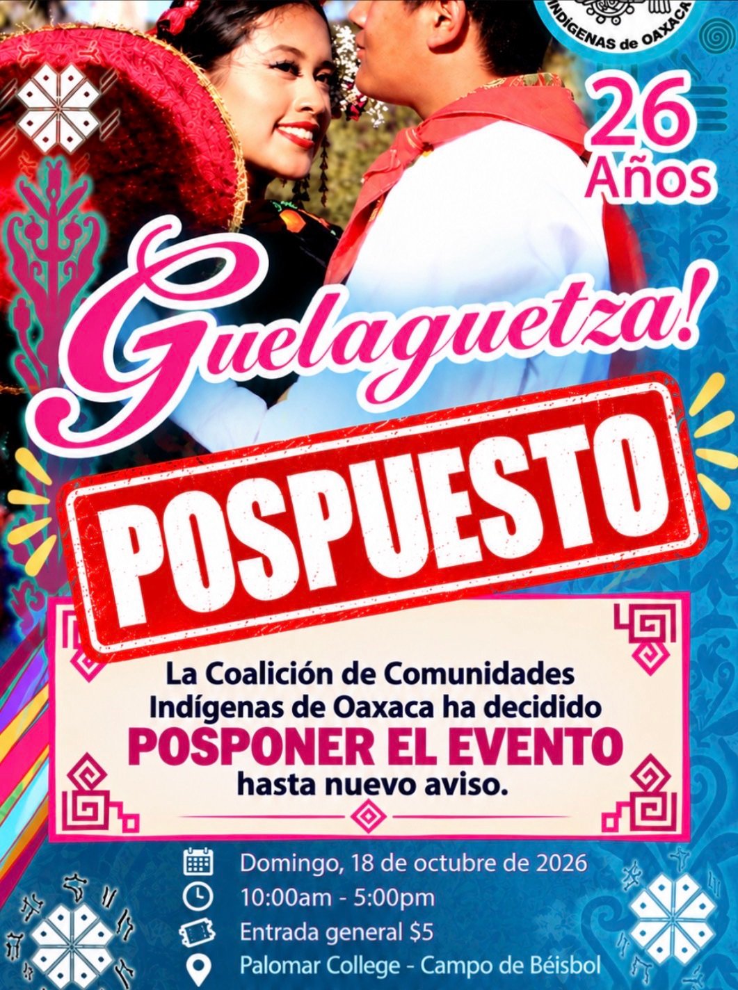 Por temor a redadas migratorias, posponen por segundo año consecutivo la Guelaguetza de San Diego